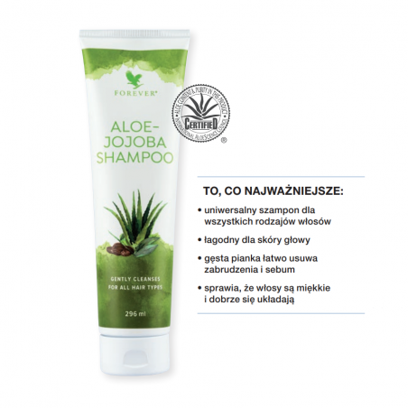 Forever Aloe-Jojoba Shampoo™ - aloesowy szampon do włosów z olejkiem jojoba oraz olejkiem arganowym i z dzikiej róży